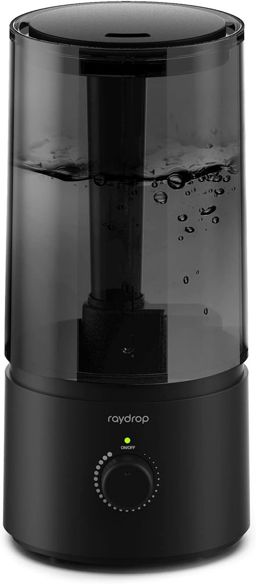 Luchtbevochtiger Kamer - Koele Mist - Slaapkamer Comfort - Stille Ultrasone Werking - 1.7 Liter Tank - Zwart