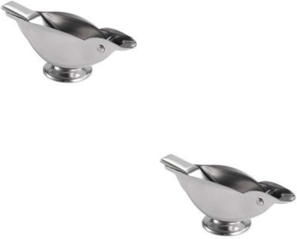 Citruspers Set - Handpers Sap - Verse Sappen Maken - Robuust Roestvrij Staal - Compact Formaat - Zilverkleurig