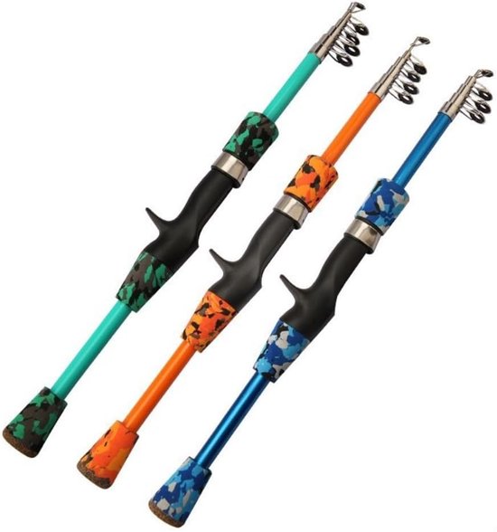 Telescopische Hengel - Reishengel Set - Kinderen Vissen - Compleet Met Aas - 130cm tot 1.8m - Oranje — afbeelding 4