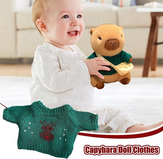 Poppenkleding Set - Verkleedkostuum - Feestdagen Decoratie - Lichtgewicht Stof - 10x10x1 cm - Donkergroen Eland — afbeelding 5
