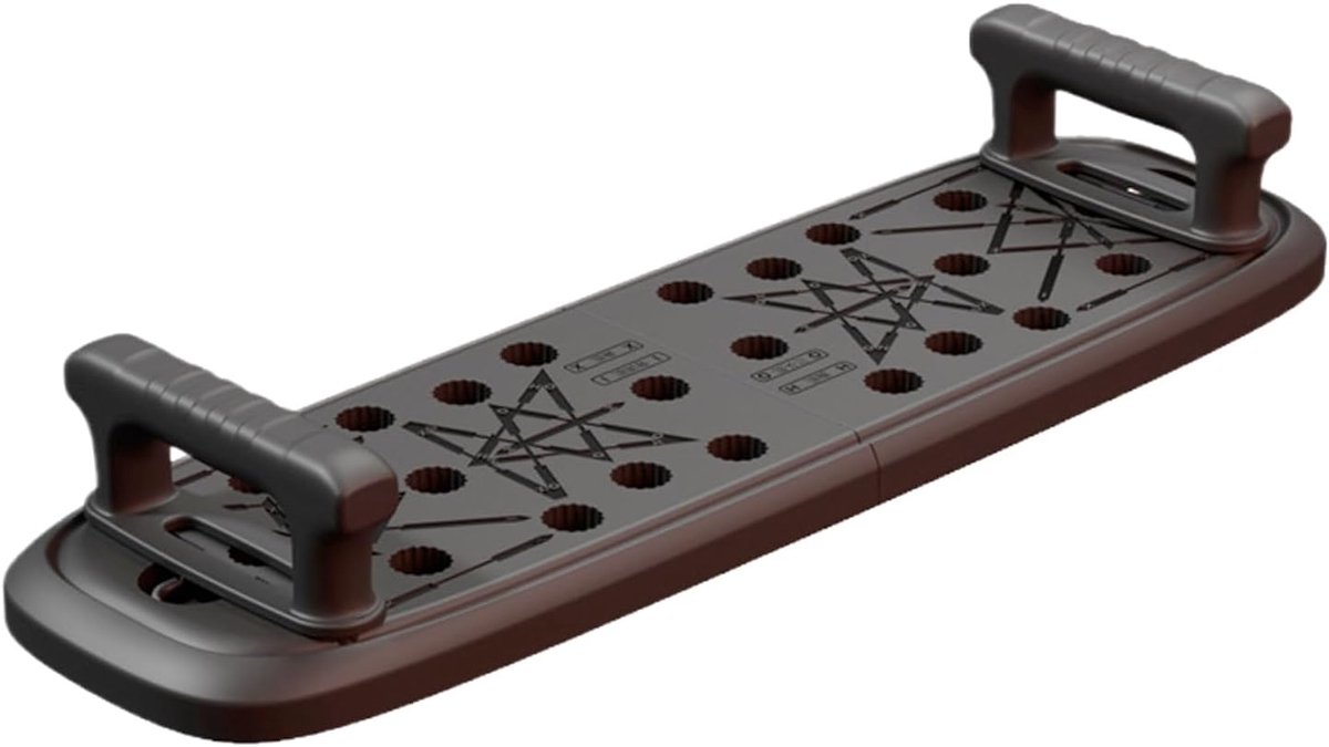 Fitness Trainingsbord - Krachtraining Accessoires - Spieropbouw Thuis - Verstelbare Handgrepen - 64x19 cm - Zwart