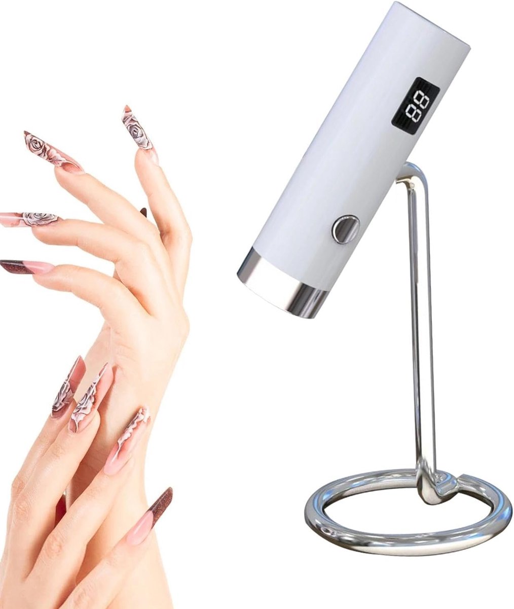 LED Nagellamp - Manicure Tool - Nagels Uitharden - Verstelbare Beugel - 5 x 15 x 5 cm - Romig