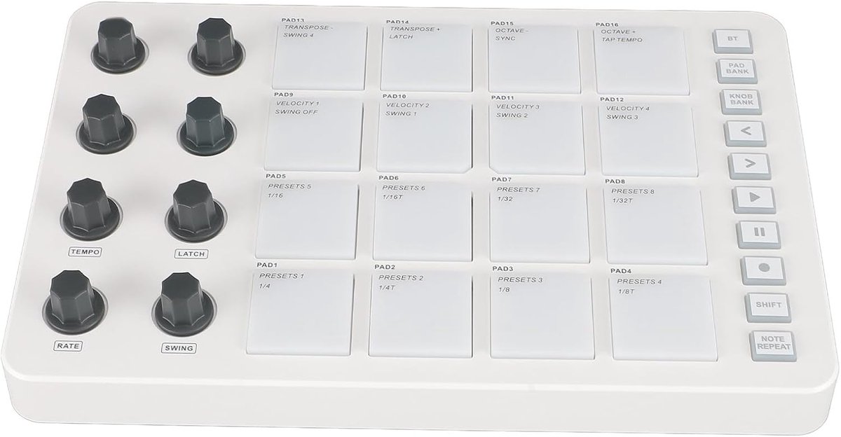 MIDI Controller - Muziek Pad - Muziek Productie - 16 RGB Pads - 227 x 147 mm - Zwart