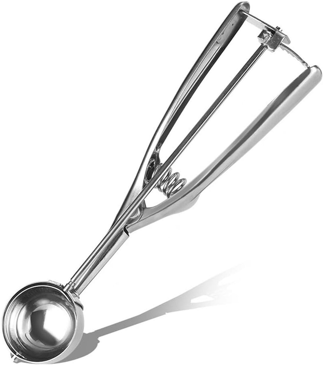 Ijsschep - Dessertlepel - IJs Serveren - Cilindrische Vorm - 102 Gram - Zilver
