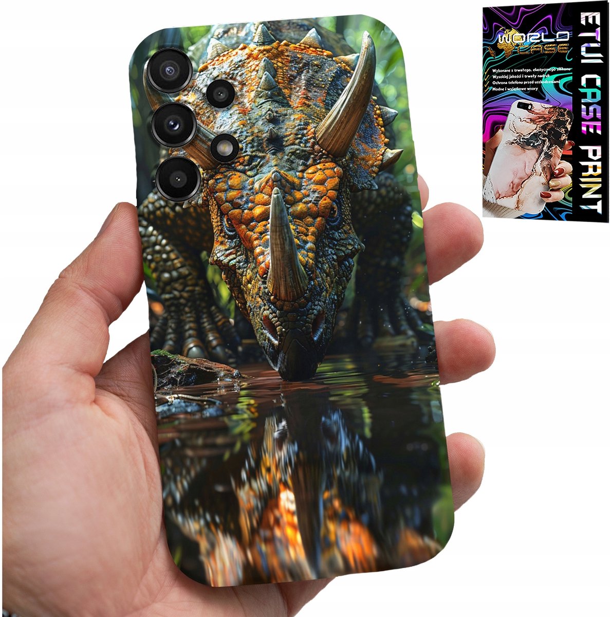 HOESJE VOOR SAMSUNG GALAXY A32 4G - DINO DINOSAUR TRICERATOPS HOESJE