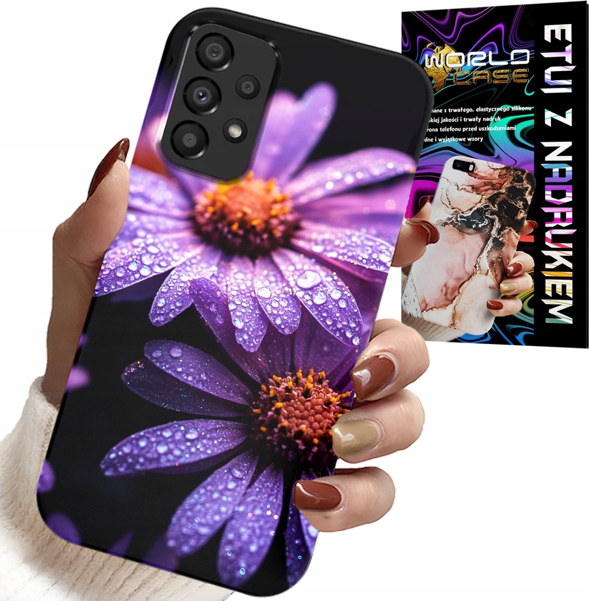 HOESJE VOOR SAMSUNG GALAXY A53 5G - ROZE MARGRIETJES BLOEMEN