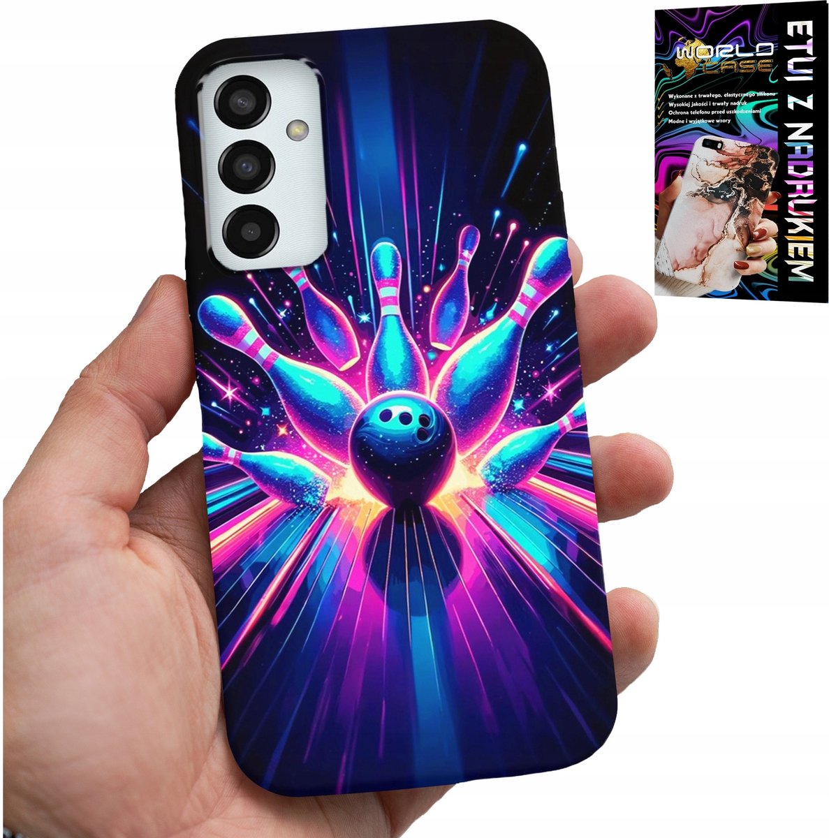 HOESJE VOOR SAMSUNG GALAXY M13 4G - BOWLING STRIKE COVER, ACHTERKANT