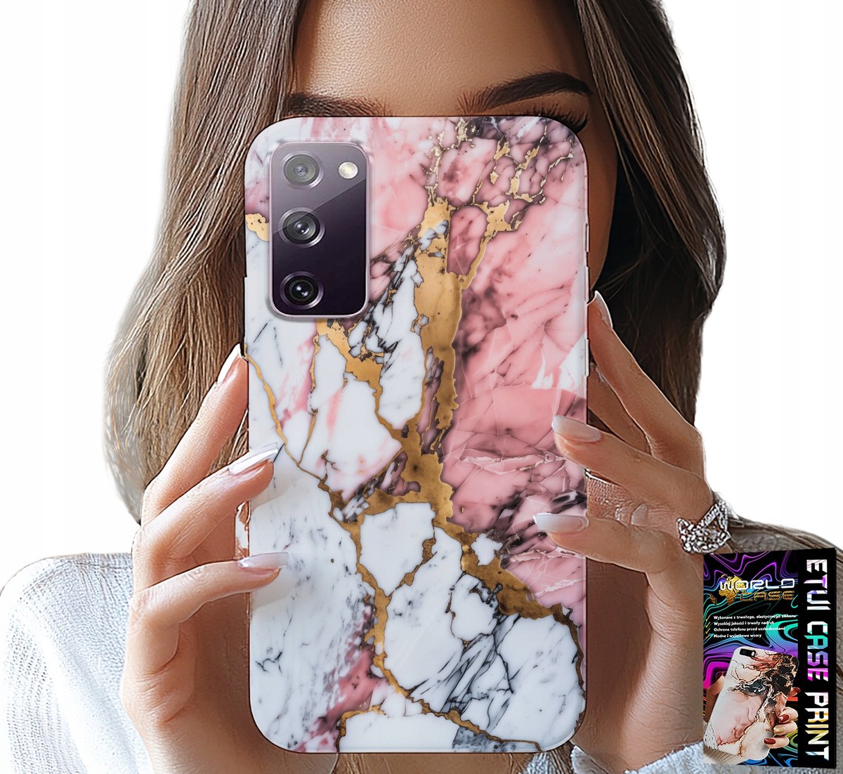 HOESJE VOOR SAMSUNG GALAXY S20 FE - ROZE WIT MARMER, STEENPATROON