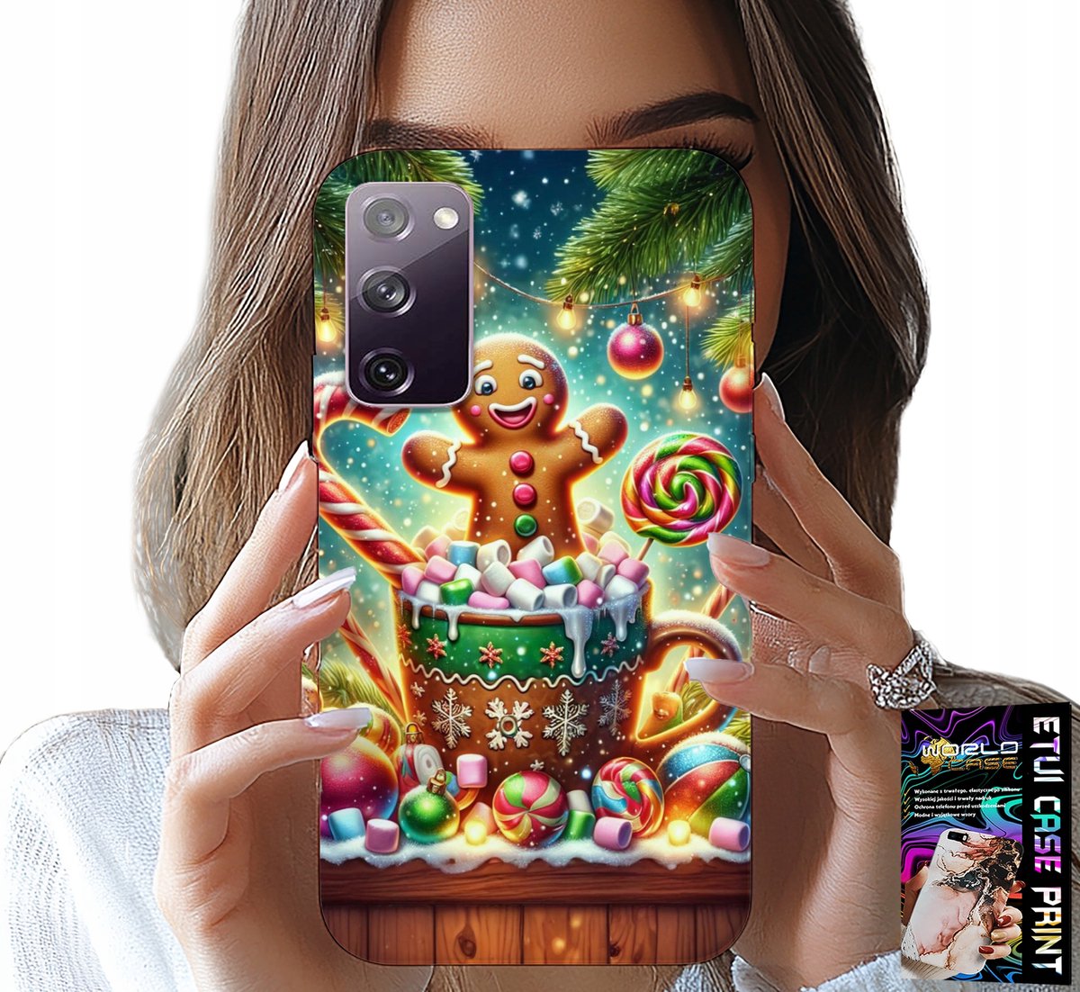 HOESJE VOOR SAMSUNG GALAXY S20 LITE - PEPERKOEK KERSTPATROON + GLAS