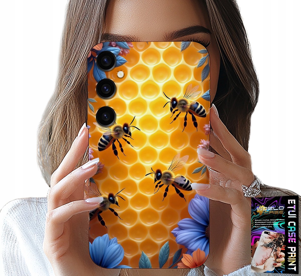 HOESJE VOOR SAMSUNG GALAXY A54 5G - ACHTERKANT MET BIJENKORF EN HONINGRAAT
