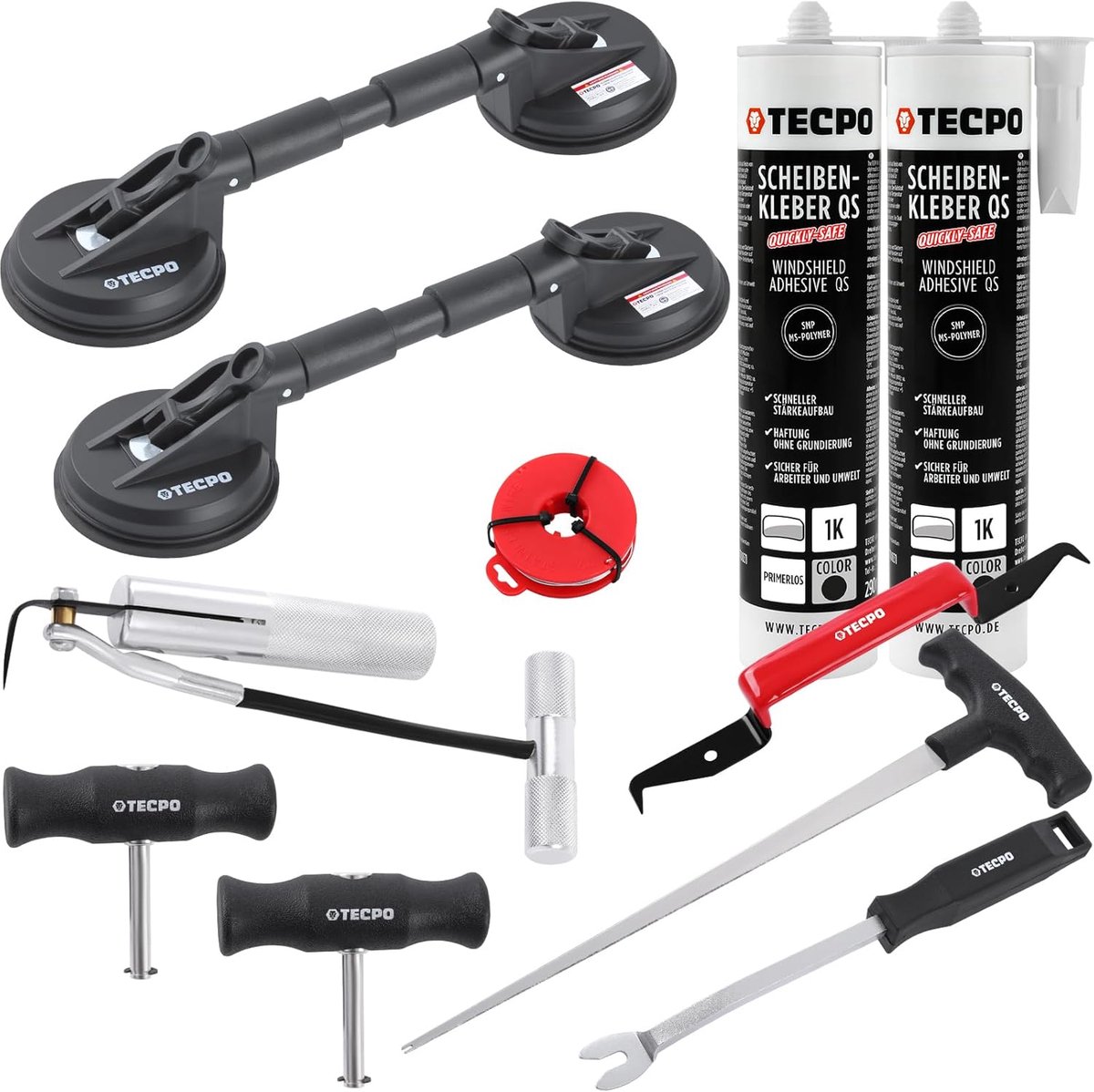 Montageset Autoruiten - Reparatiegereedschap - Ruitendemontage - Dubbele zuigheffer - 290 ml