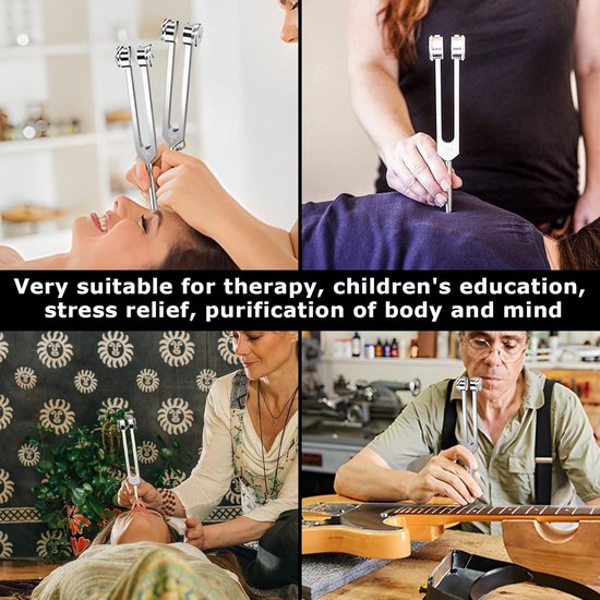 128 Hz Stemvork Met Hamer - Essentieel voor Yoga, Healing/klanktherapie - voor Helende Chakra, Klanktherapie, Stressvermindering - Aluminium van Merkloos — afbeelding 2