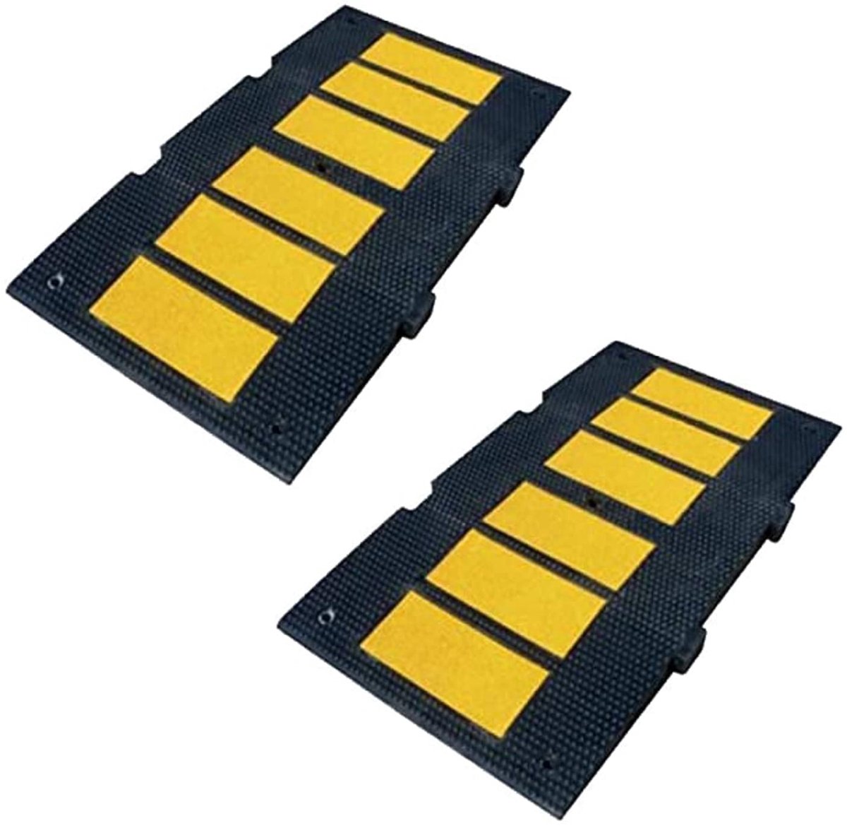 Snelheidsdrempels Rubber - Verkeersdrempels Parkeerplaats - Veilig Verkeer Regelen - Hoge Draagkracht - 5x90x50 cm - Zwart