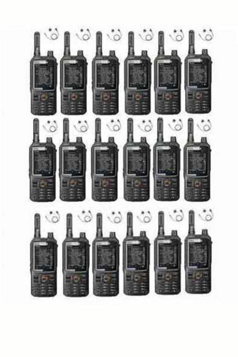Set van 18 Inrico T320 V2 4G LTE Zello Portofoon, GPS, Wifi met D-shape oortje