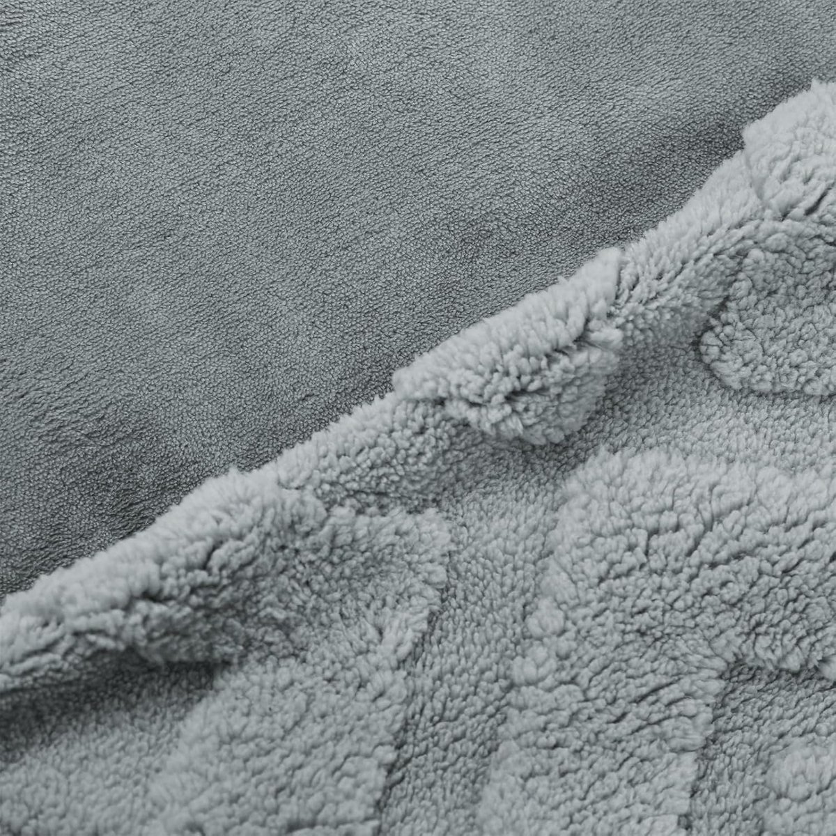 Pluche Kussensloop - Teddy Fleece - Extra Warm - Zacht en Warm - 40 x 80 cm - Grijs