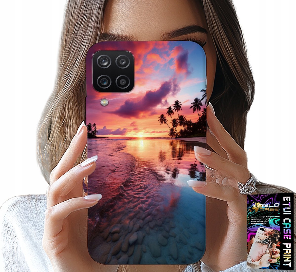 HOESJE VOOR SAMSUNG A12 / M12 - STRANDVAKANTIE-EILAND PRACHTIG UITZICHT + GLAS