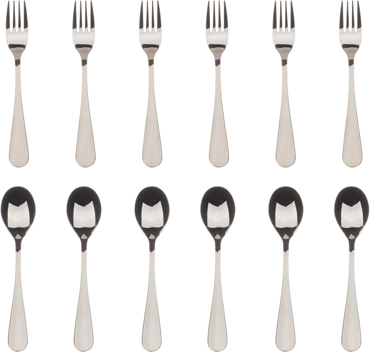 Dessertvorken Set - Zoetigheden Bestek - Formeel Diner - Vaatwasserbestendig - 12 Delig - Zilver