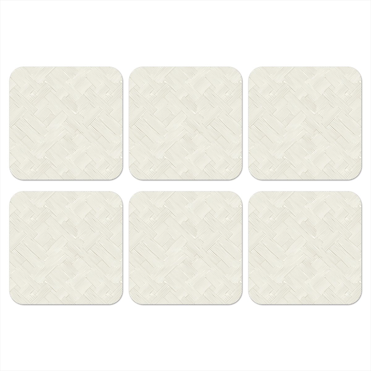 Onderzetters voor glazen - Textuur - Abstract - Beige - 10x10 cm - Glasonderzetters - 6 stuks
