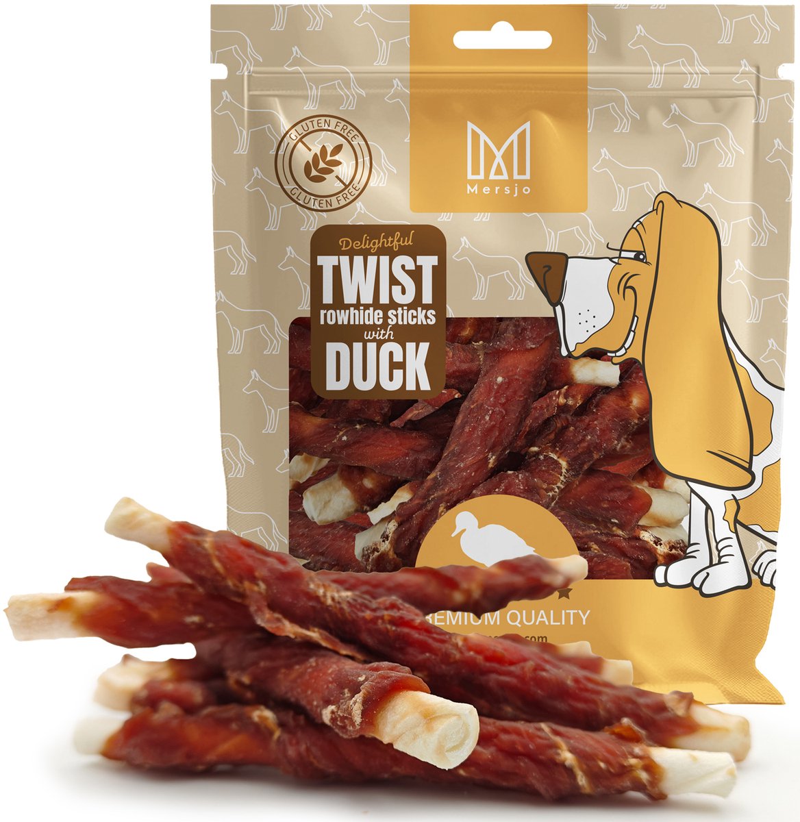 Mersjo - Twist Kauwstaafjes - Met Eendenvlees - 500g