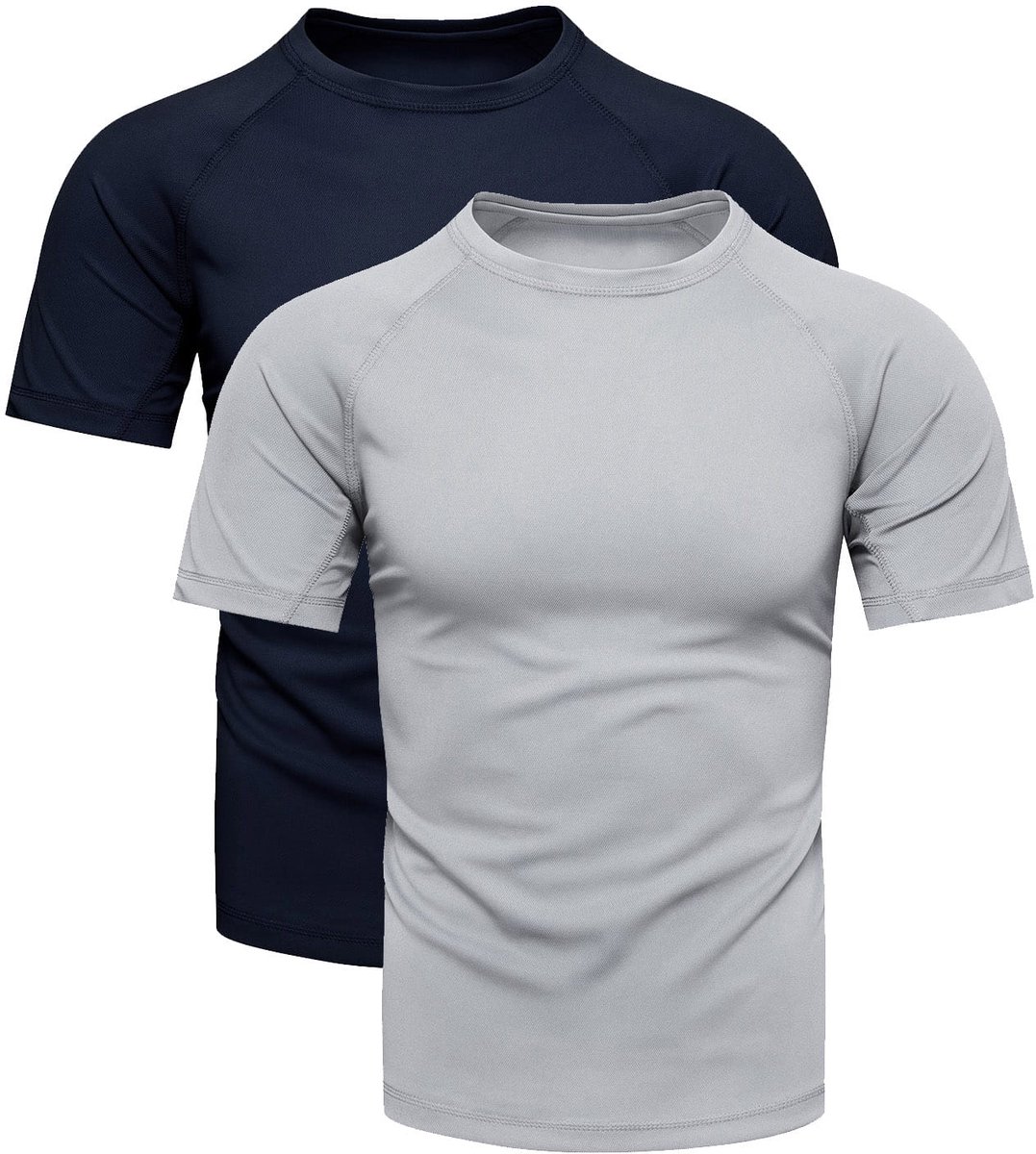 Recea - Sportshirt - Granat & Grijs - Raglanmouwen - Sneldrogend