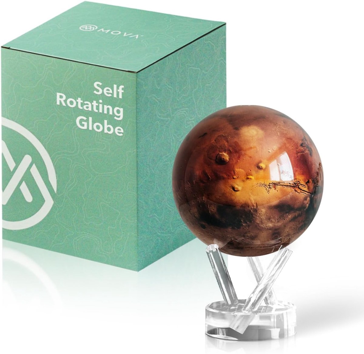Draaiende Wereldbol - Decoratieve Bol - Kantoor Decoratie - Zonne-energie en magnetisch aangedreven - 45 inch - Mars Satelliet