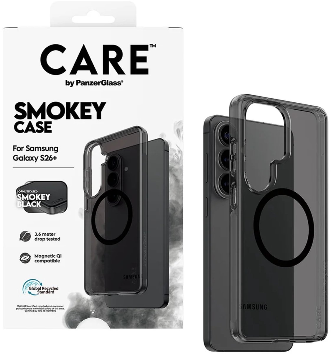 CARE by PanzerGlass Urban Explorer Case Smokey w. - Zwart Qi Samsung Galaxy S26 Plus