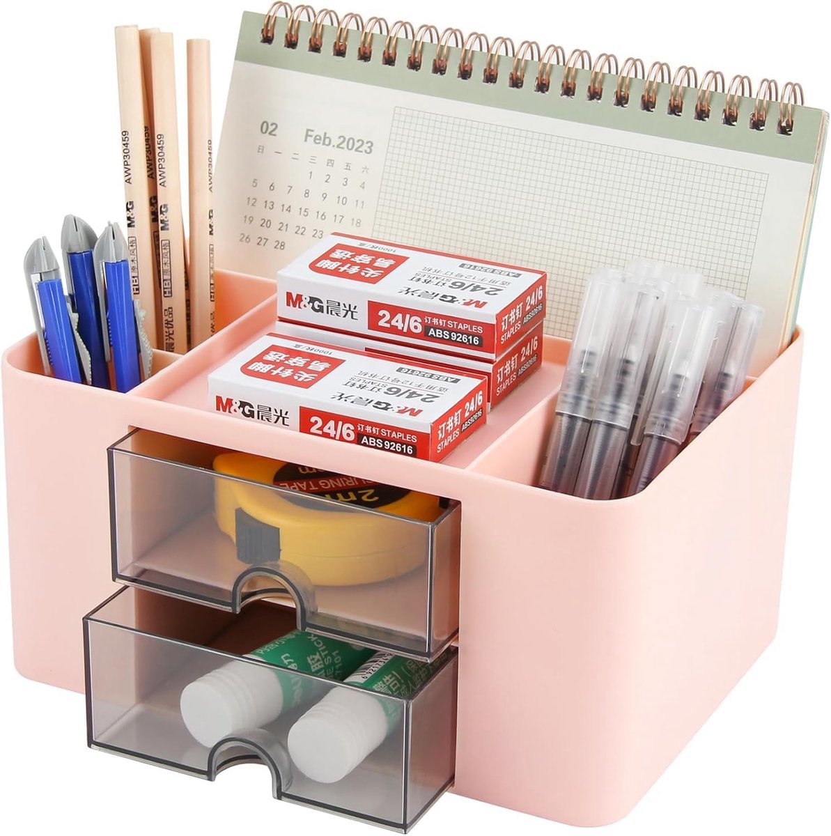 Bureau organizer - Opberger bureau - Bureau organiseren - Stapelbaar met laden - Roze