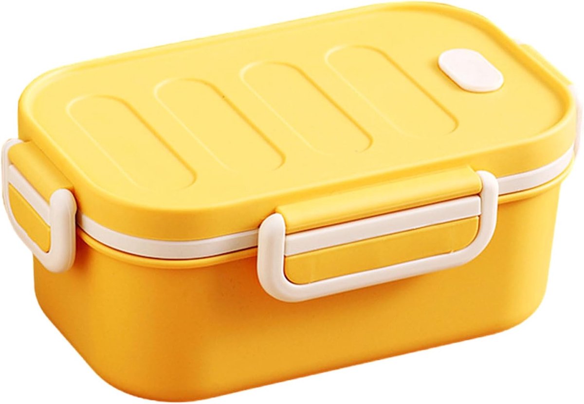 Bento Lunchbox - Maaltijdcontainer - Gezond Eten - 3 Compartimenten - 1000 ML - Geel