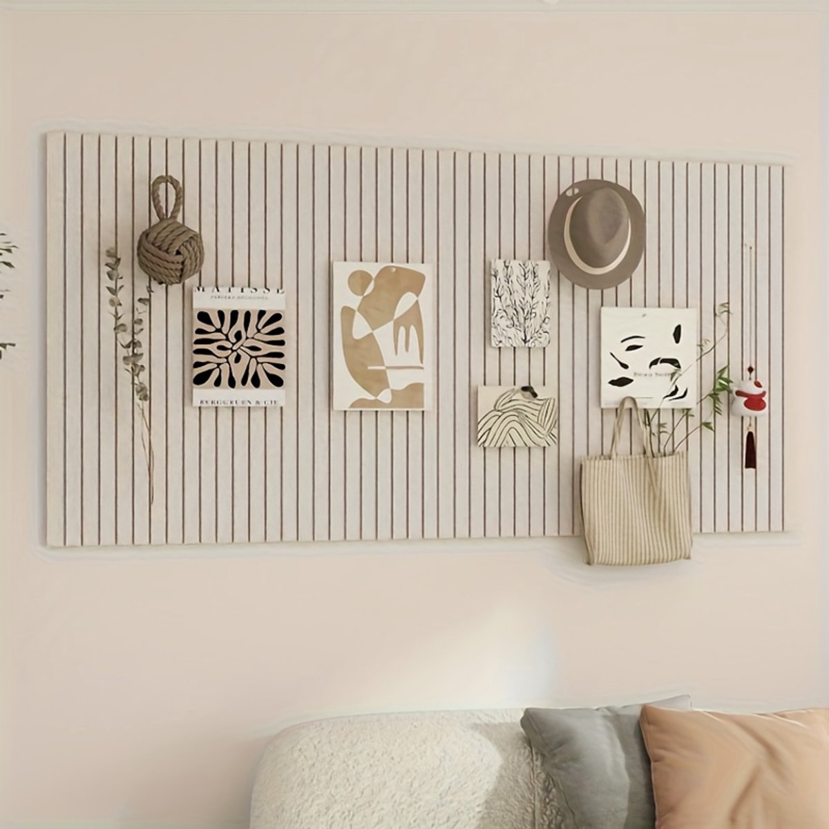 Groot prikbord - 120 x 60 cm - decoratief vilten prikbord - opvouwbaar fotodisplaybord - visionboard - voor school, thuis, keuken, kantoor, muren, wit