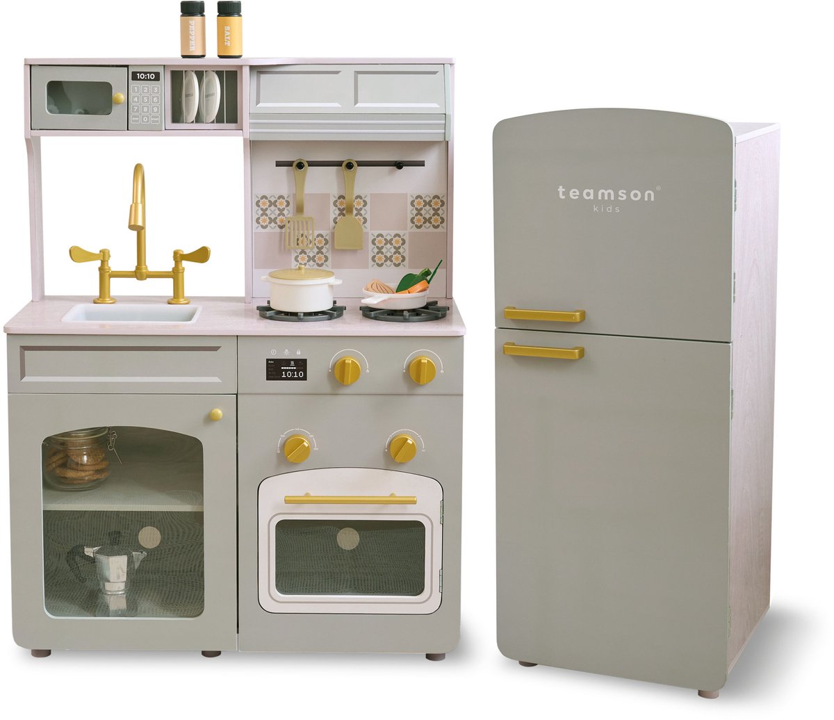 Teamson Kids Normandy Houten Speelkeuken Met Accessoires - Rollenspel Speelgoed - Groen