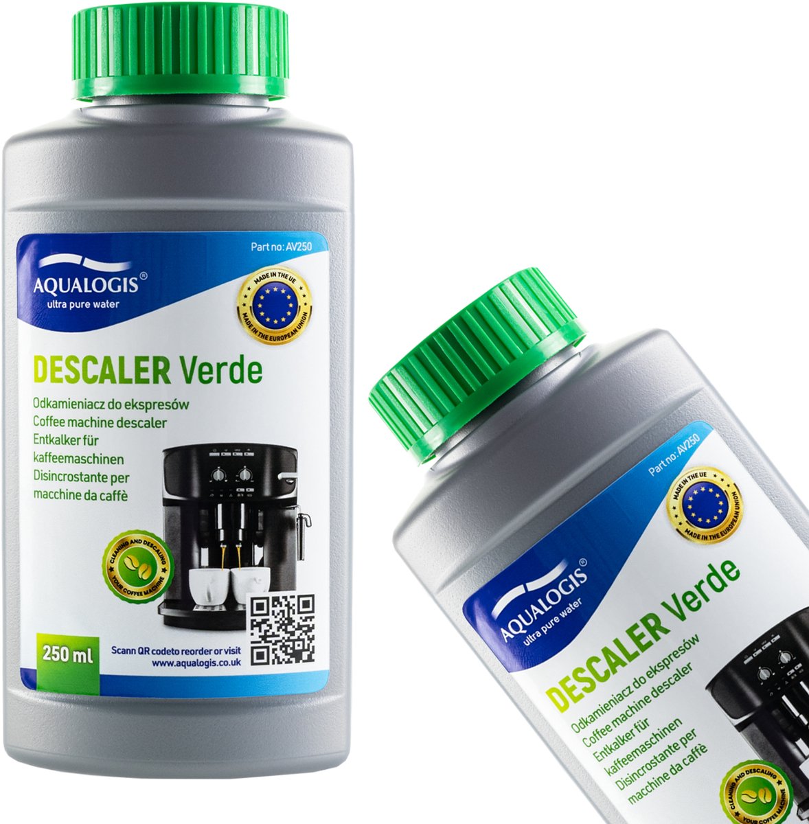 Aqualogis Verde - Ontkalker - 250ml - Veilig voor Apparaten