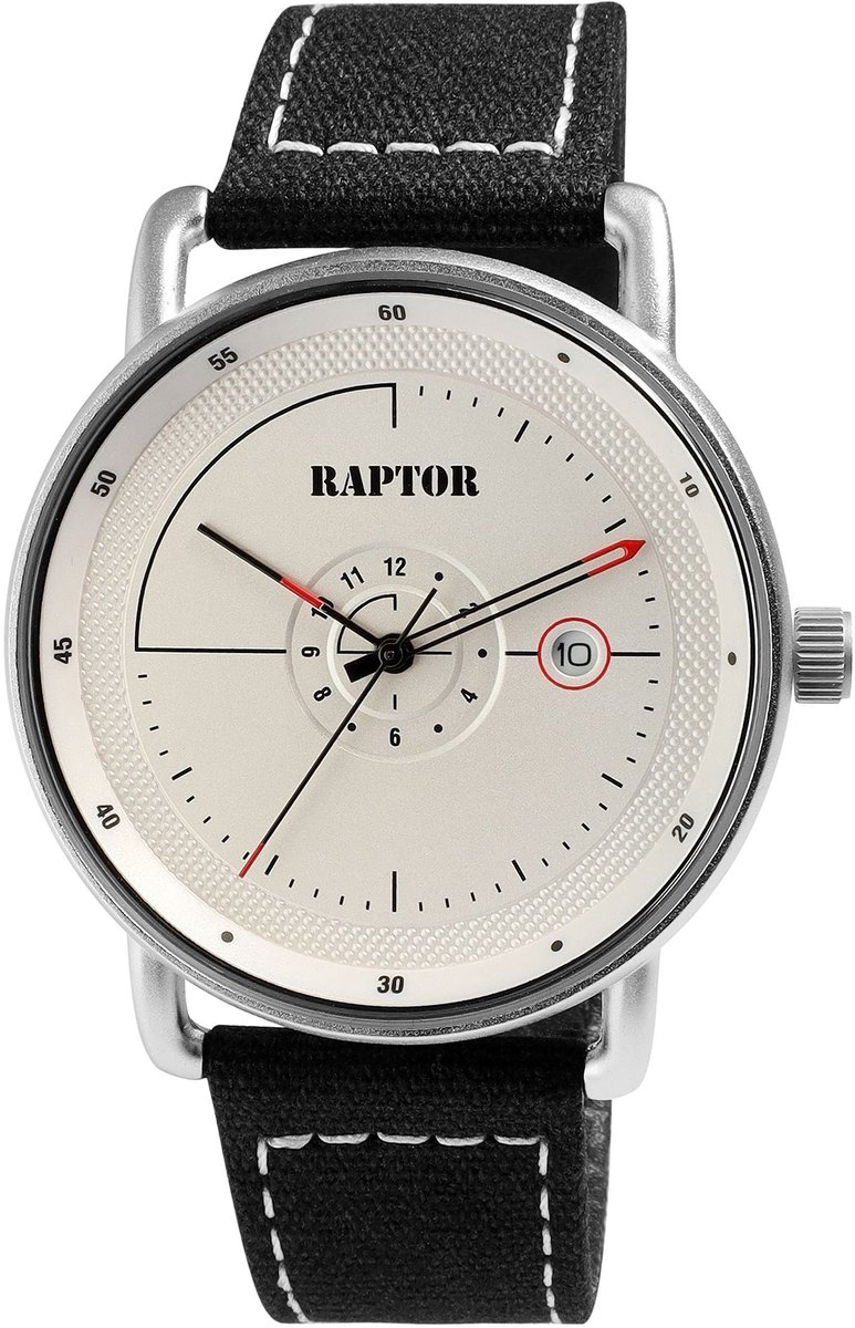 Raptor herenhorloge textiel met textielen horlogeband, datumaanduiding, 5 ATM