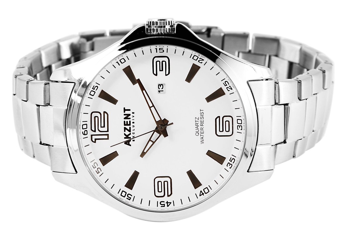 AKZENT Herenhorloge van roestvrij staal Adel AKZENT EXCLUSIVE herenhorloge met roestvrijstalen band