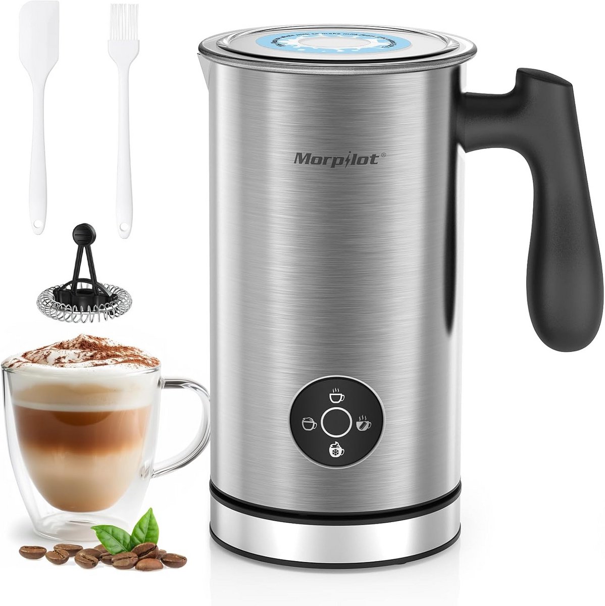 Elektrische Melkopschuimer voor Cappuccino en Warme Dranken - Roestvrij Staal