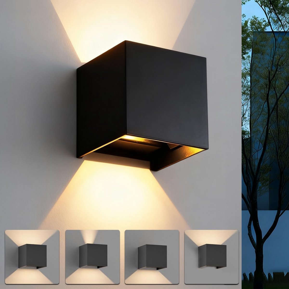 Verstelbare Up Down Wandlamp voor Binnen en Buiten - 8W Warm Wit IP65