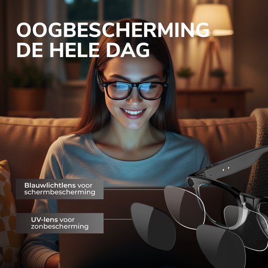 Kiekz Camera Bril met SONY 8MP Camera - 1080P full HD – Mini Spy Camera - Smart Bril met Verborgen Camera – Smart glasses - Slimme Bril met NL-app, vertaalfunctie, muziek – Lichtgewicht 42g — afbeelding 4