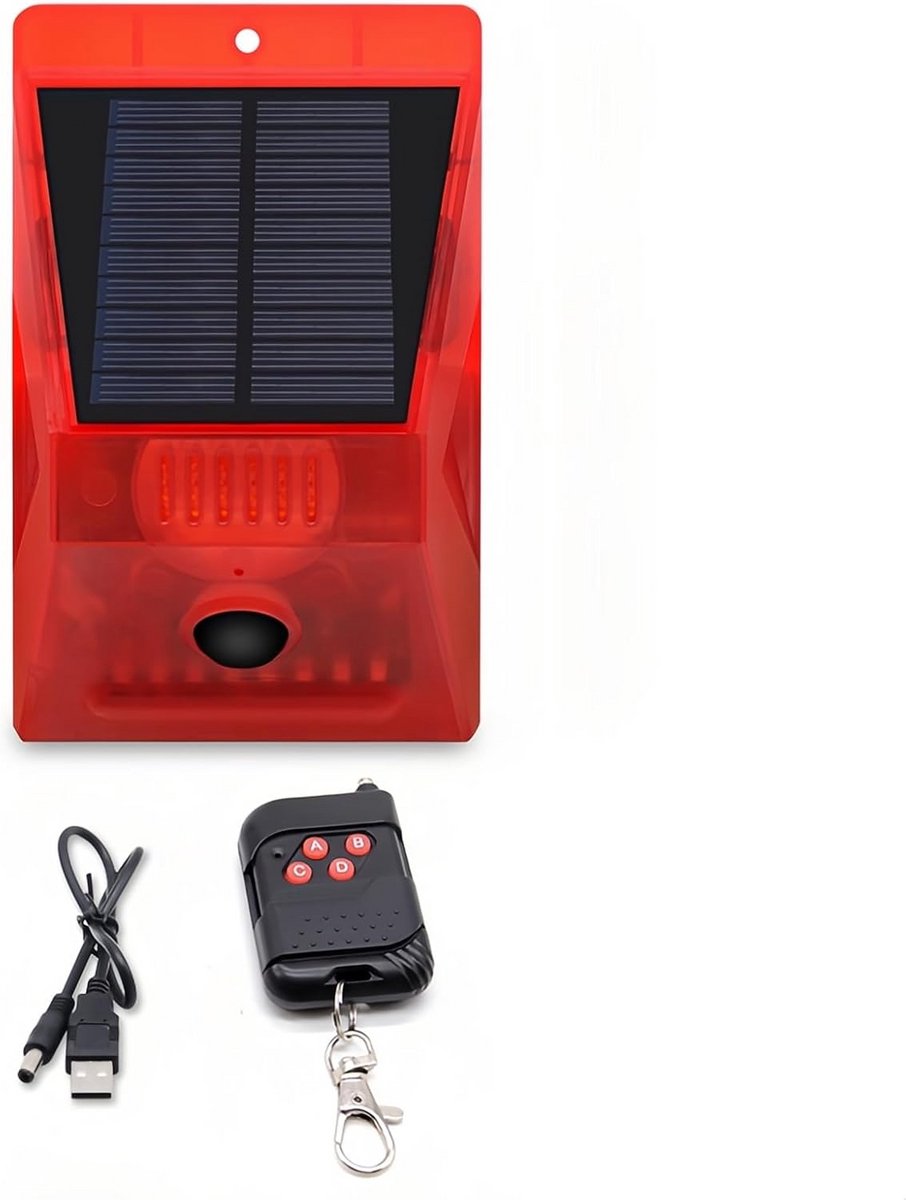 Solar Alarm met Bewegingssensor en Afstandsbediening - Waterdichte Buitenbeveiliging