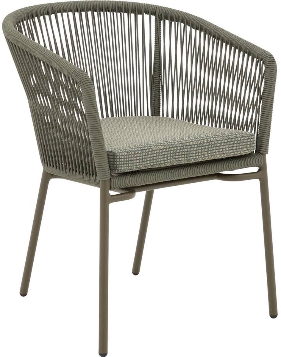 Goossens Tuinstoel Ravello - Buitenstof - groen - 60 x 77 x 59 cm - Stapelbaar