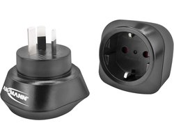 Reisadapter voor Australië en meer - EU naar AU type I stekker met beschermingsgeleider