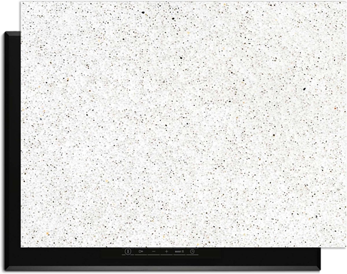 KitchenArt - Terrazzo - Inductie Beschermer - 78x52 cm - Kookplaat Beschermer - Luxe Afdekplaat Inductieplaat - Anti-slip & Oprolbaar - Beschermmat Inductiekookplaat