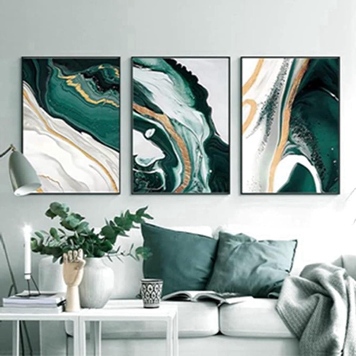 Set van 3 Moderne Abstracte Bloemen en Planten Wandposters, Boho Decoratie