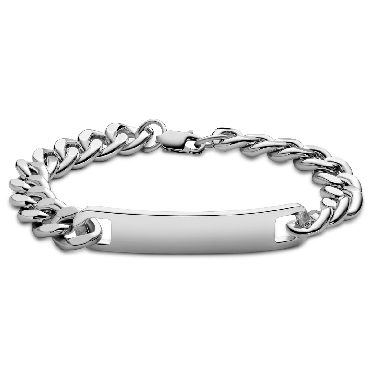 Argentia | 925s | 10 mm Gerhodineerde Sterling Zilveren ID-Armband