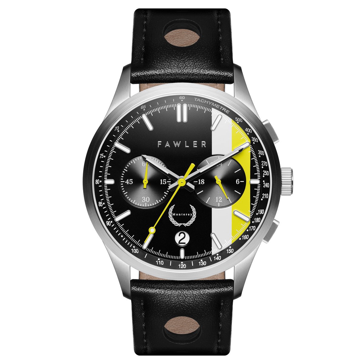 Monterey | Wit en Geel Racehorloge