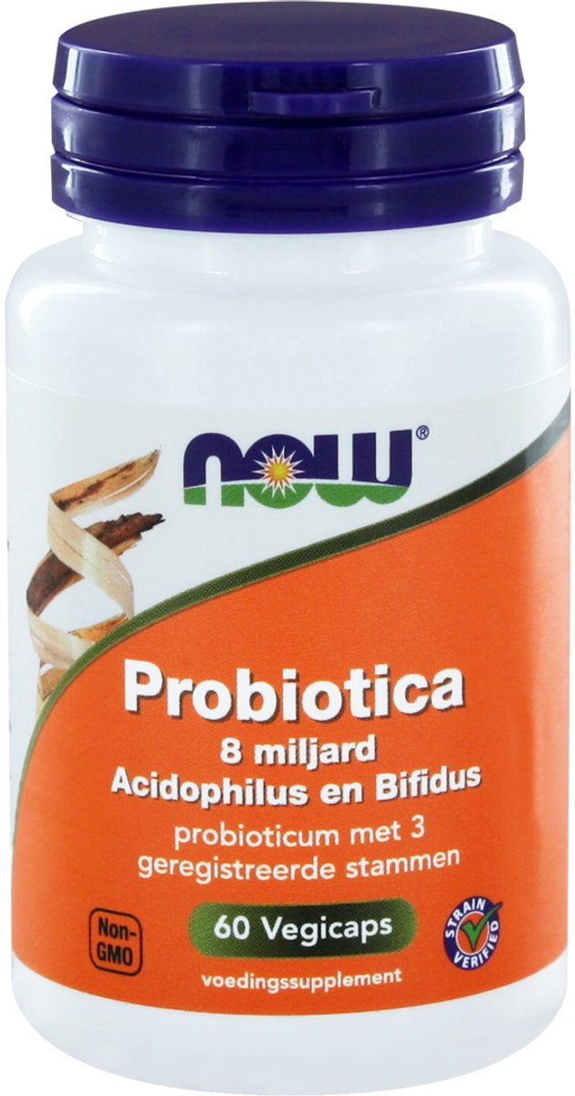Now 8 Billion Acidophilus and Bifidus - 60 capsules - Voedingssupplement - biotica supplementen