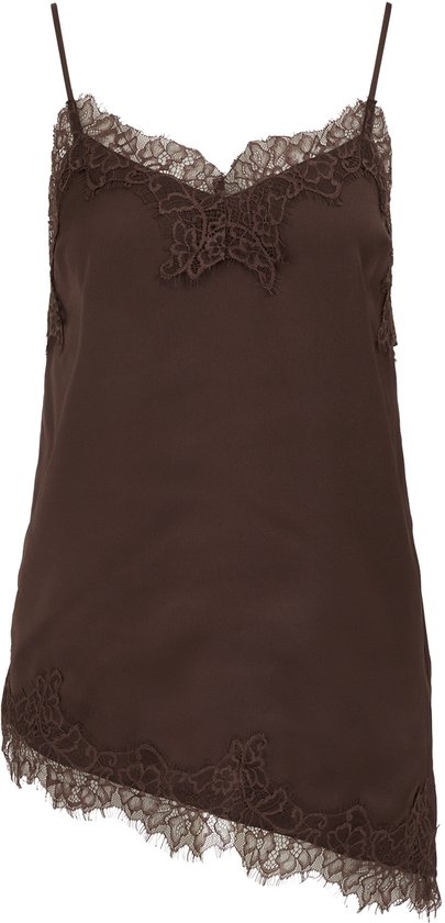 WE Fashion Dames singlet asymétrique avec kanten