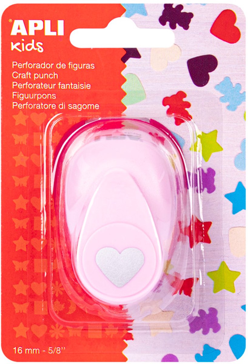 Apli Kids figuurpons voor papier hart 16 mm op blister