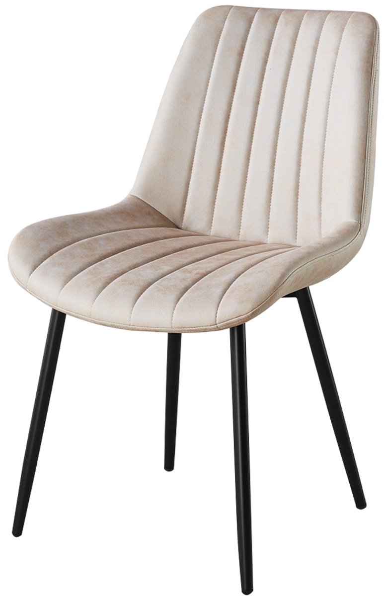 Lizzely Garden & Living SET DEAL: 4 stuks Eetkamerstoel Susta lichtgrijs microvezel eetstoel zetel .Grijs