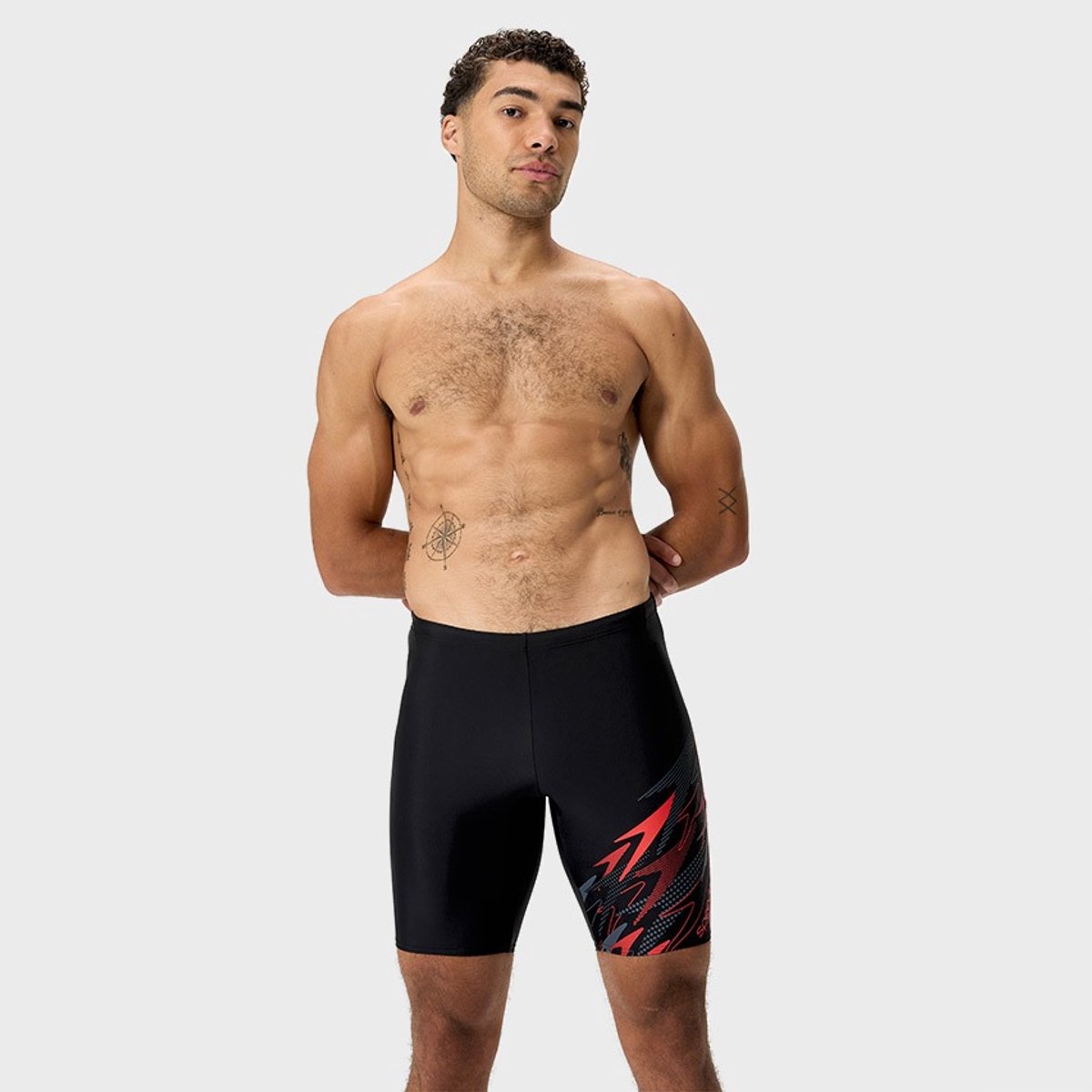Speedo Medley Logo Jammer Heren Sportzwembroek - Zwart/Rood — afbeelding 11
