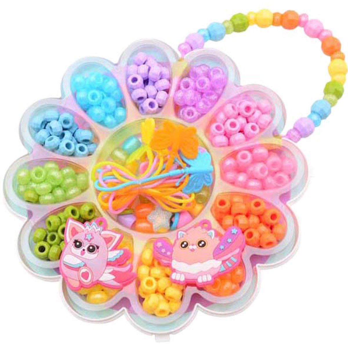 Johntoy kralenset Twinkle Pets in bloemendoos - kleurrijk speelgoed.