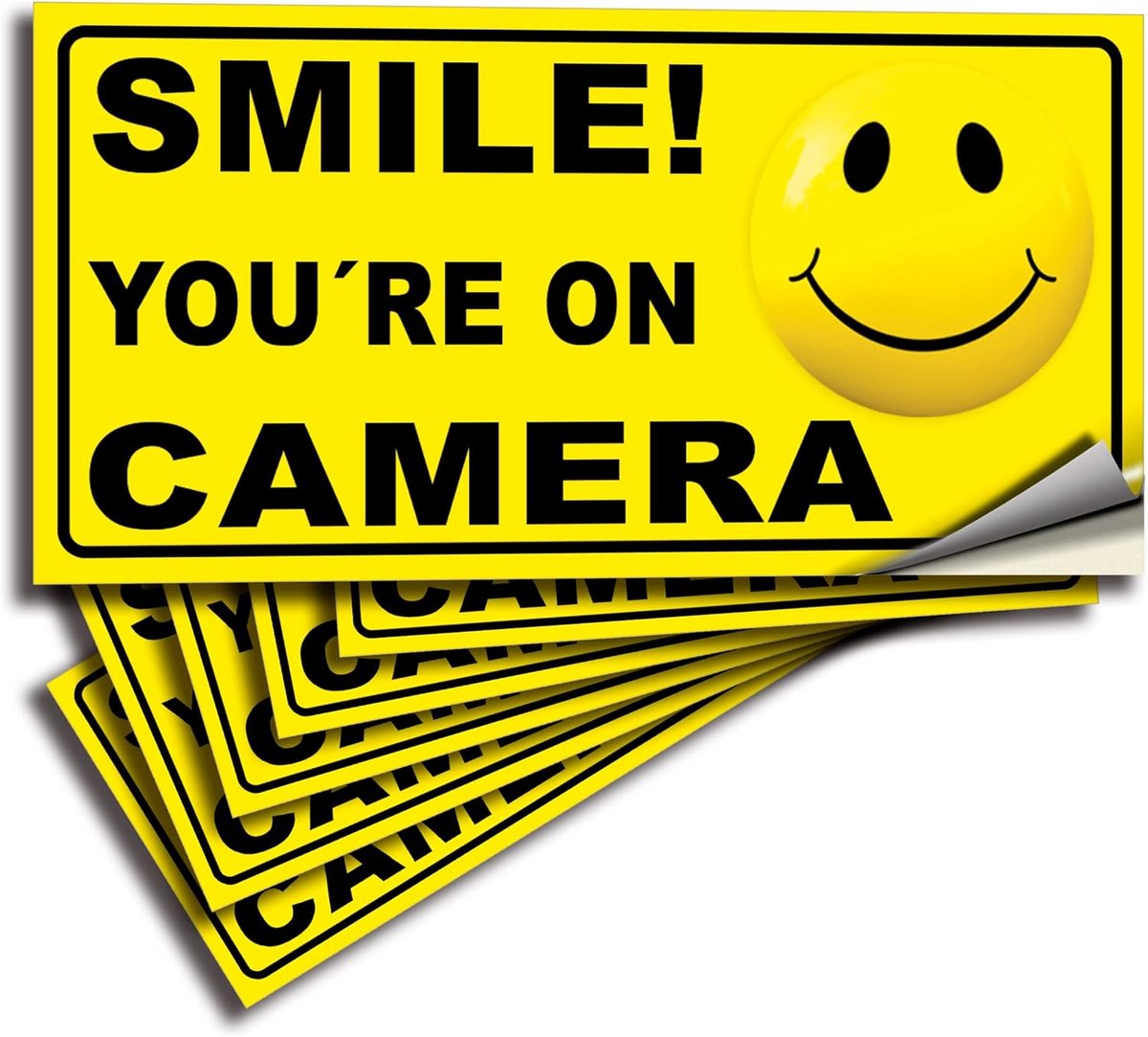 Camera Bewaking Stickers - 6 Stuks - Zelfklevend en Weerbestendig